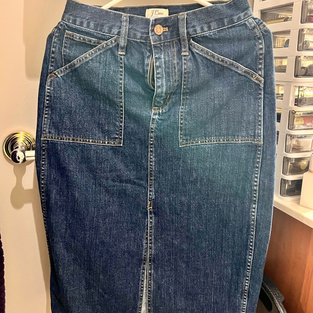 J. Crew Dark Blue Denim Skirt